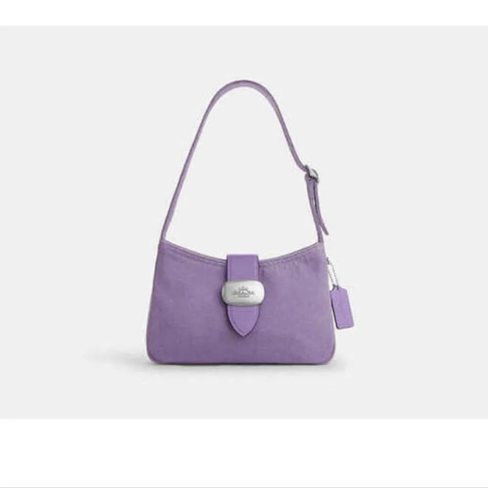Coach Eliza Purple Denim/ Leather Shoulder Bag NWT - Picture 8 of 14